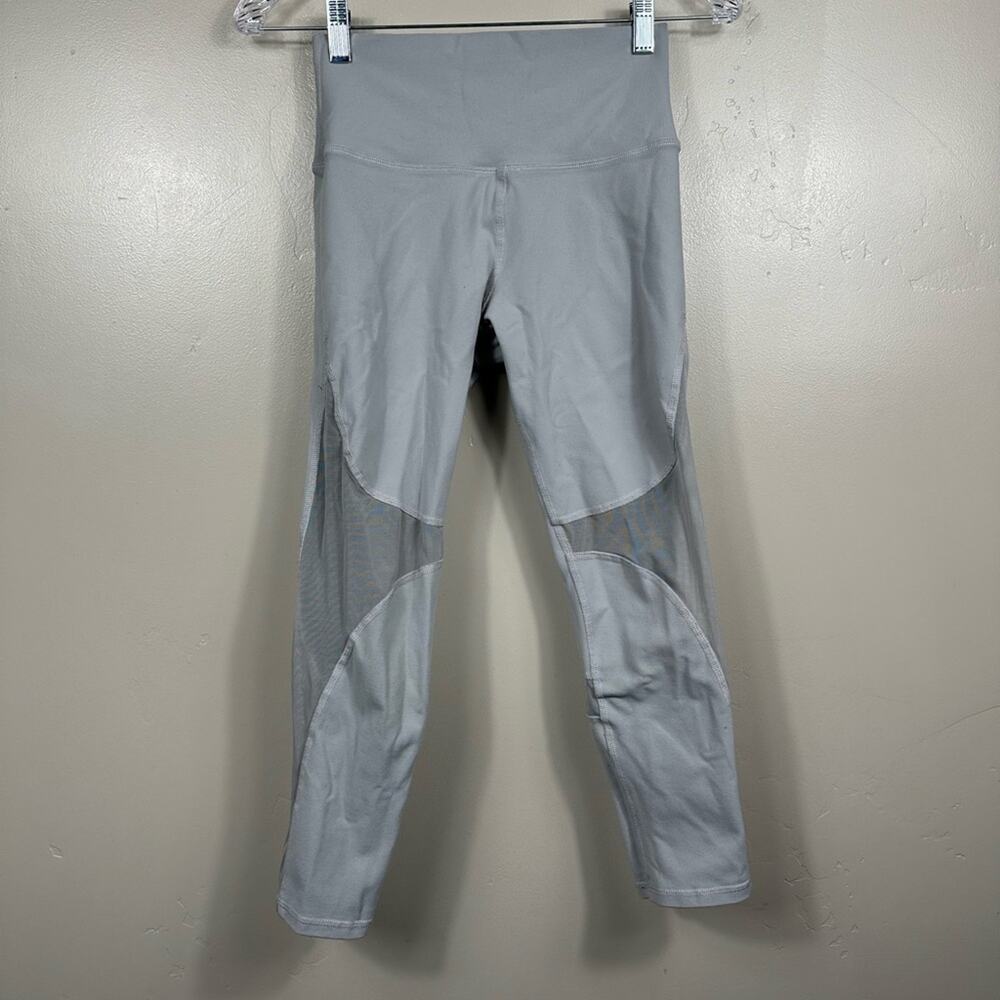 Alo Yoga Coast Mesh Grey High Rise Mesh Panel Leggings Grey Size Small